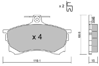 Комплект тормозных колодок AISIN BPMI-1002